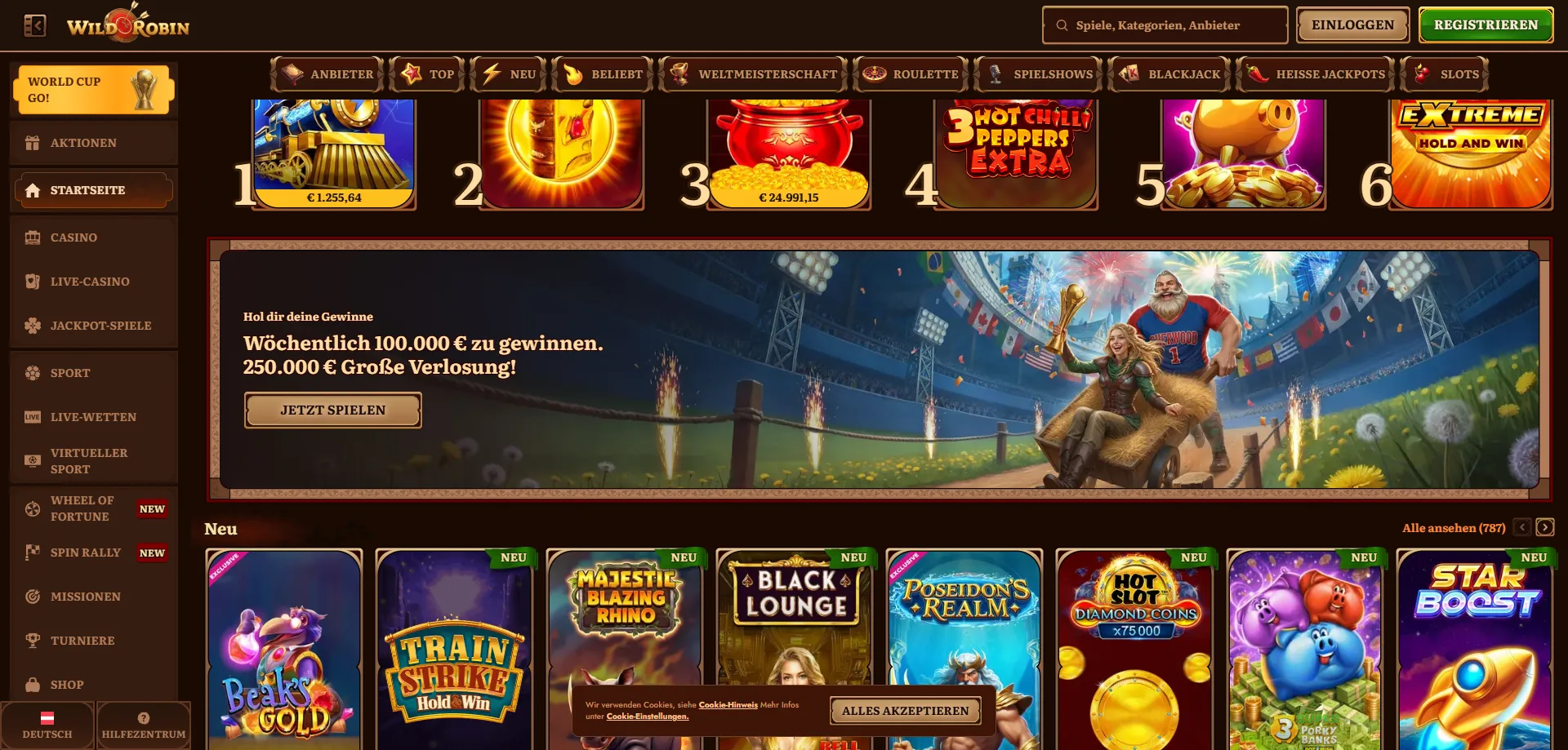 WildRobin Casino mobile App für Android und iOS – Österreich Test