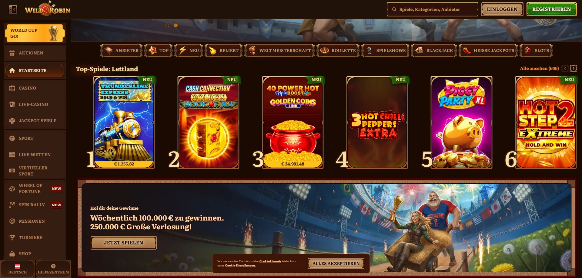 WildRobin Casino Slots und Spielautomaten – Top-Auswahl 2025